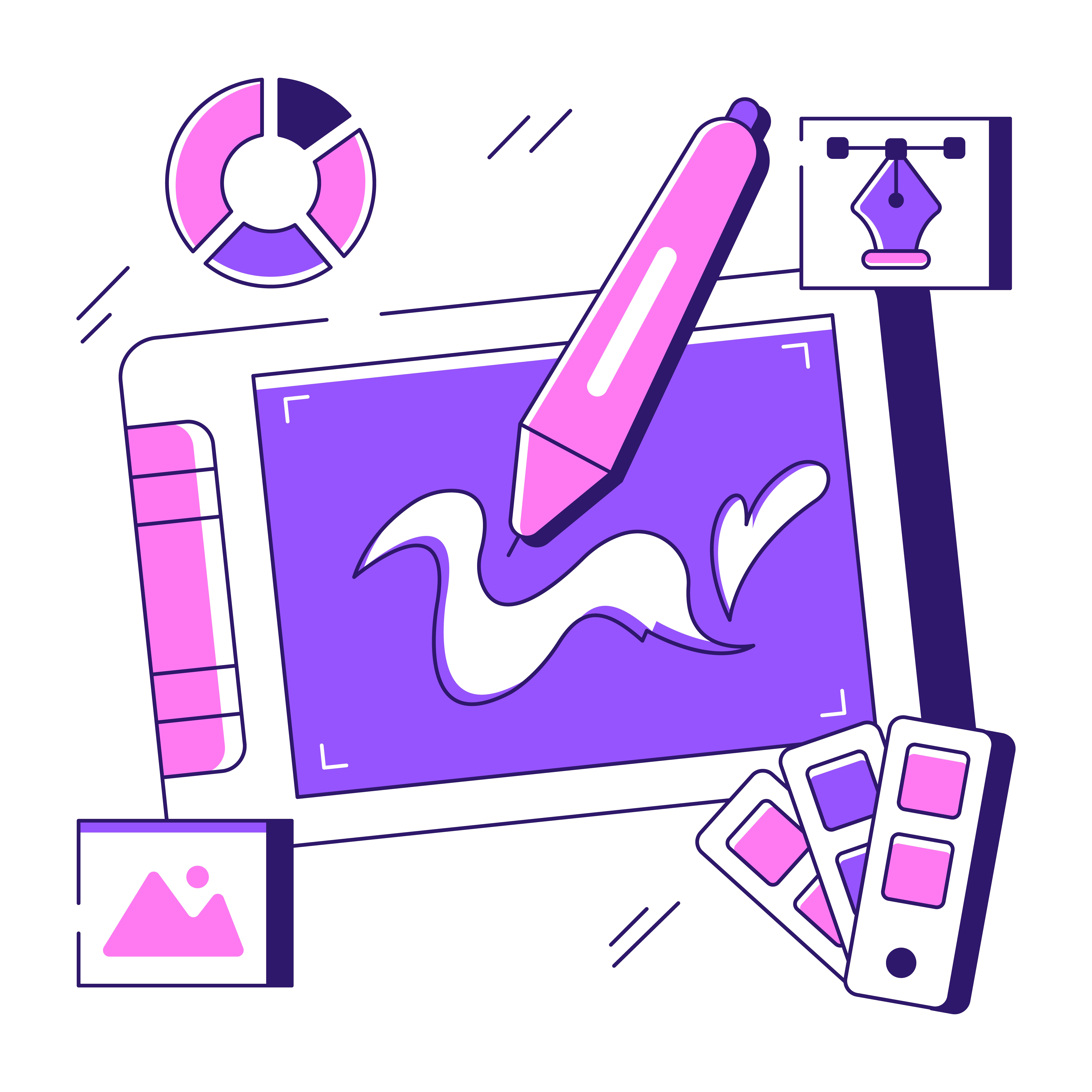 Striking graphic design and unique illustration